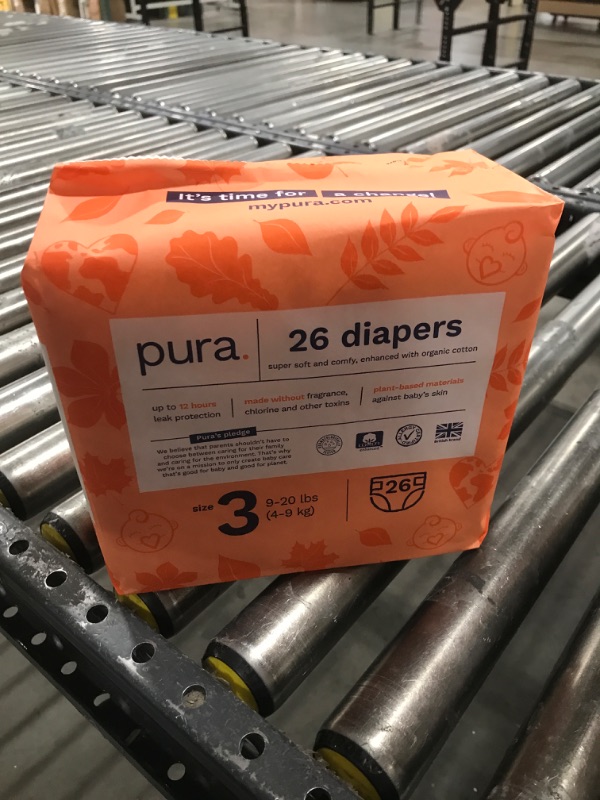 Photo 2 of Pura Sensitive Soft Sustainable Baby Diapers Size 3, 26 count