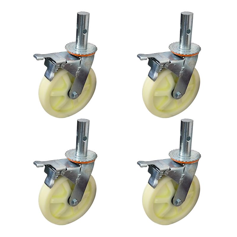 Photo 1 of ASTAMOTOR 8"x 2" Scaffolding Caster Wheels with Dual Locking Swivel Stem Casters, 360 Degree Rotation, 4400 LB Capacity, 4 Packs
