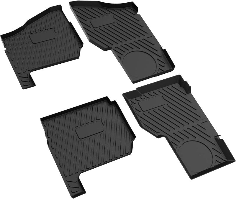 Photo 1 of KIWI MASTER Floor Mats Compatible for 2018-2024 Polaris Ranger Crew XP 1000 Accessories All Weather Mat Front Rear 2 Row TPE Slush Liners Black
