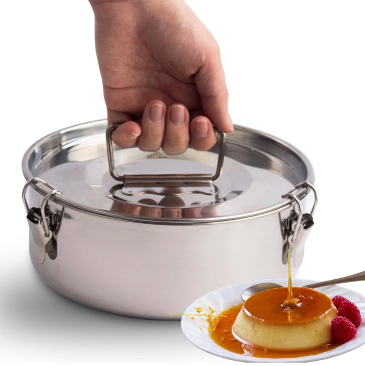 Photo 1 of Stainless Steel Flan Pan, 63 oz Flanera Mold Cooker for Baking, Compatible with Instant Pot 3 6 8qt