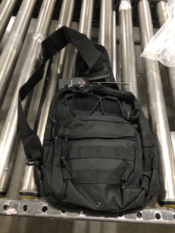Photo 2 of YAKEDA Tactical EDC Backpack Military Sling Backpack Shoulder Bag for Travel,Outdoor,Hiking, (Black)