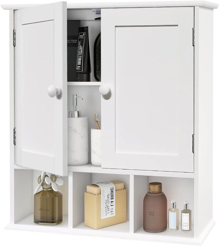 Photo 1 of TaoHFE Bathroom Wall Cabinet with 2 Door Adjustable Shelves,Over The Toilet Storage White