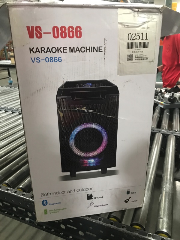 Photo 5 of VeGue Karaoke Machine, Bluetooth Speaker PA System for Adults & Kids with 2 Wireless Microphones, 8'' Subwoofer