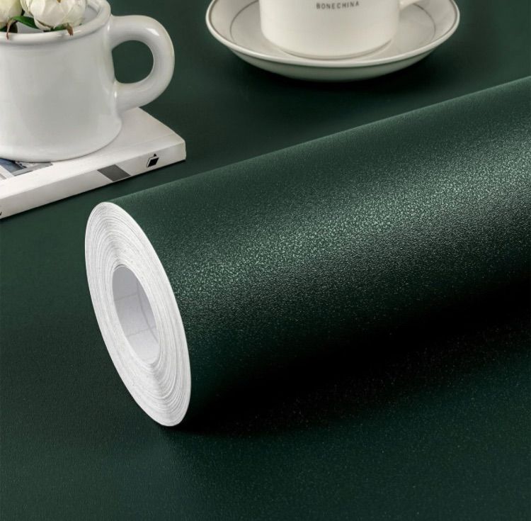 Photo 1 of practicalWs Dark Green Peel and Stick Wallpaper 15.7"x118.1" Solid Color Green Contact Paper Self Adhesive Removable Wallpaper