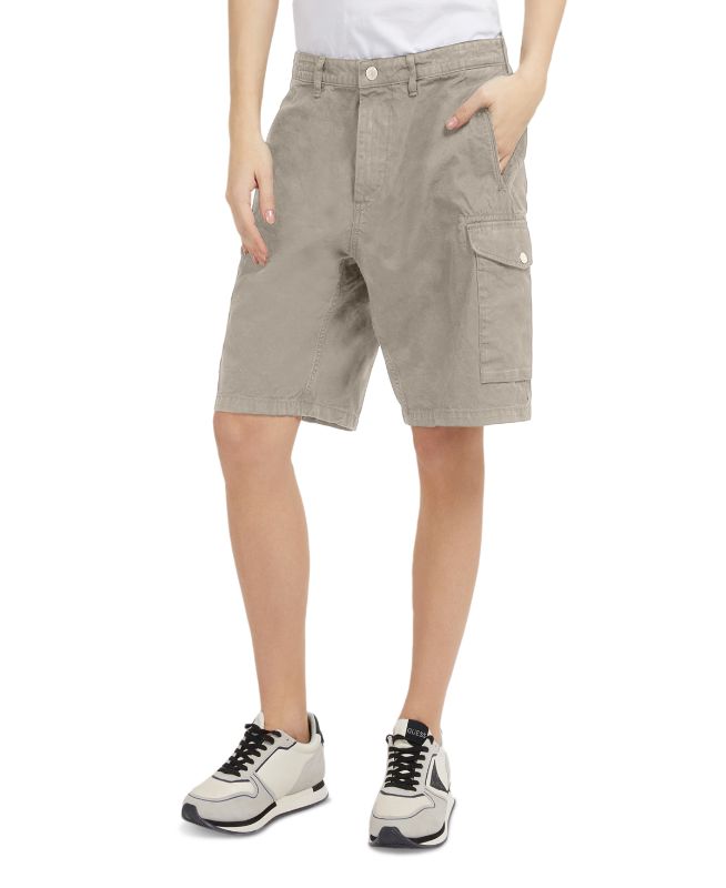 Photo 1 of Guess Men's Hunter Modern-Fit Solid Cargo Shorts - Light
