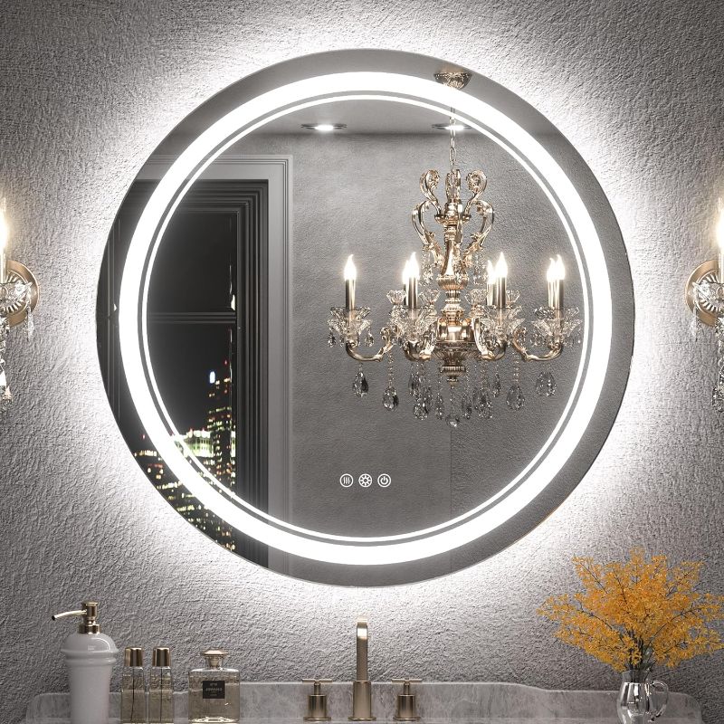 Photo 1 of KeonJinn ETL Certificated Backlit Round LED Bathroom Mirror
