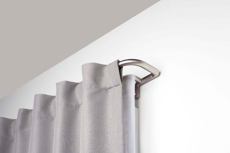 Photo 1 of Umbra Twilight 48 in. - 88 in. Double Curtain Rod in Nickel
