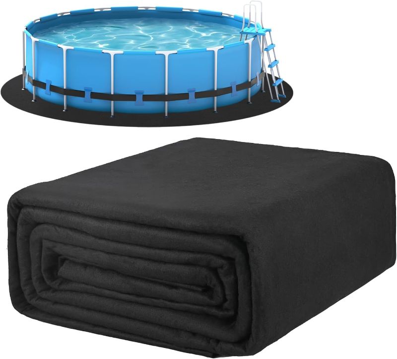 Photo 1 of Keten 27-Foot Pool Liner Pad, Round Pool Liners for Above Ground Pools, Pool Mat Made of Durable Geotextile Material Effectively Prevents Puncture, Extend Liner Life
