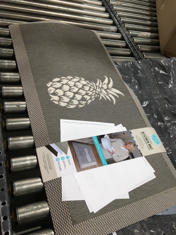 Photo 2 of Martha Stewart Aloha Modern Pineapple Anti-Fatigue Air-Infused Kitchen Mat, Grey, 19.6"x39" Grey 19.6"x39"