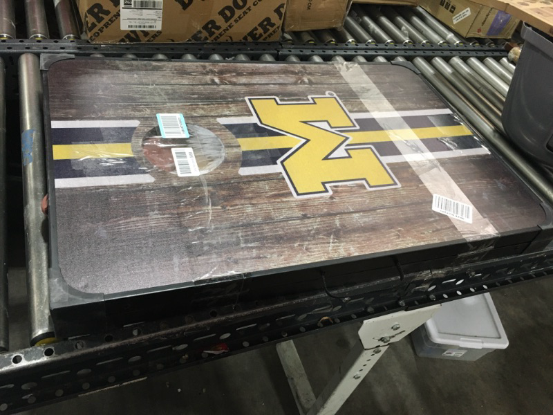 Photo 2 of Wild Sports NCAA 2' x 3' MDF Deluxe Cornhole Set - with Corners and Aprons Michigan Wolverines