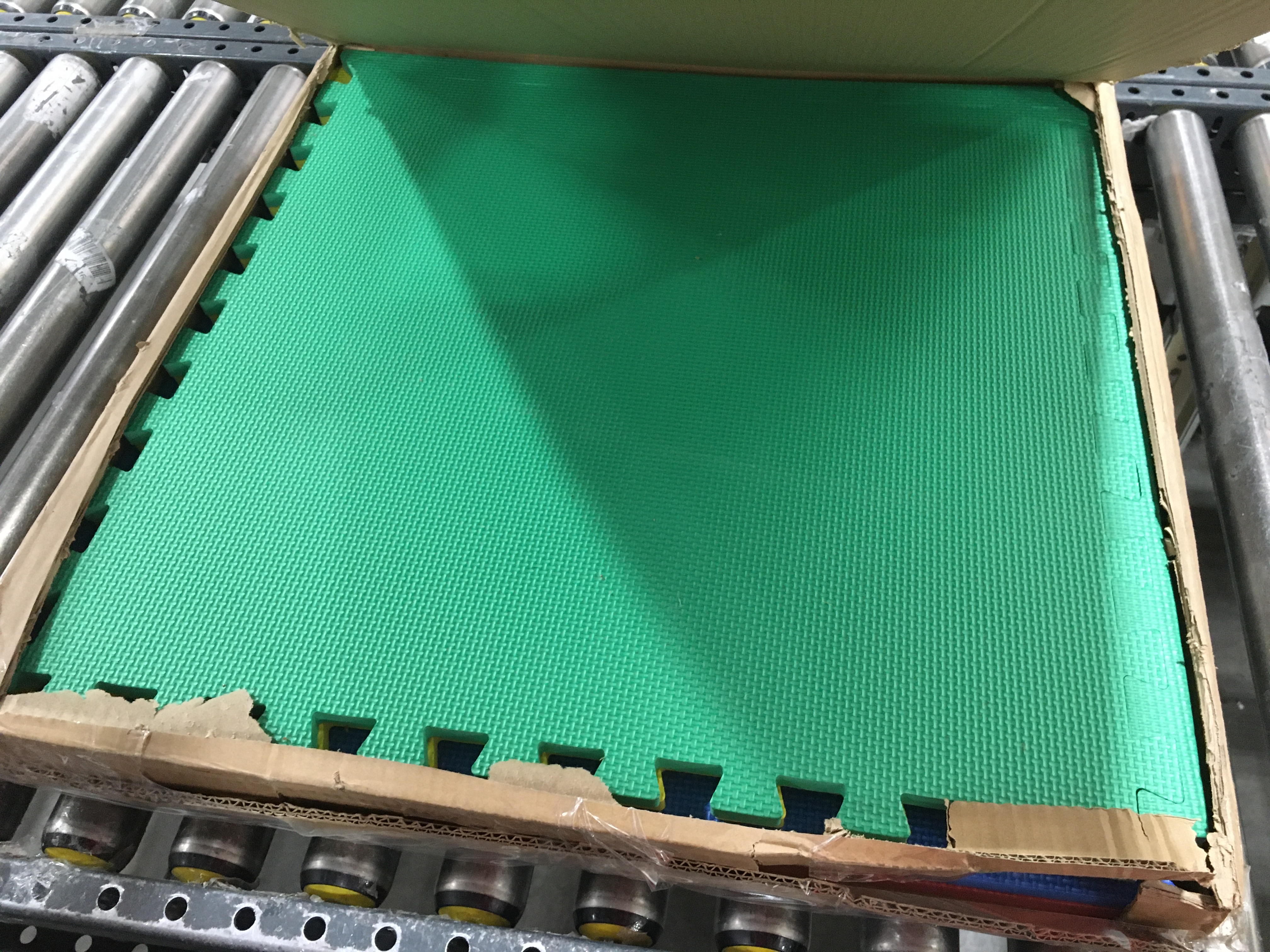 Photo 2 of Stalwart EVA Foam Mat Tiles - Interlocking Padding for Garage, Playroom, or Gym Flooring - Workout Mat or Baby Playmat Multi-colored 16 Pack-64 Sq Ft