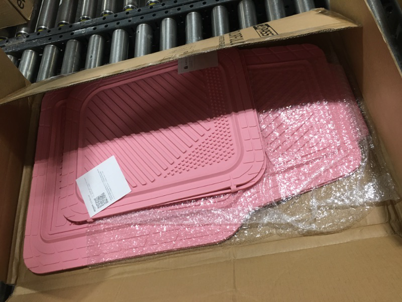 Photo 2 of CAR PASS Heavy Duty Rubber Floor Mats Pink 4-Piece Car Mat Set - Universal Waterproof Floor Mats for Car SUV Truck, Durable All-Weather Mats(All Pink)