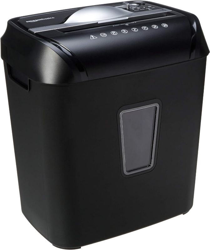 Photo 1 of Amazon Basics 12 Sheet Cross Cut Paper and Credit Card Home Office Shredder with 4.8 Gallon Bin, Black

