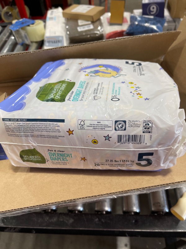 Photo 2 of Seventh Generation Diapers, Free & Clear, Baby, Size 5 (27-35 lbs) - 20 diapers