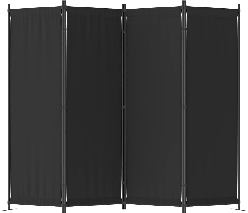 Photo 1 of Morngardo Room Divider Folding Privacy Screens 4 Panel Partitions 88" Dividers Portable Separating for Home Office Bedroom Dorm Decor (Black)
