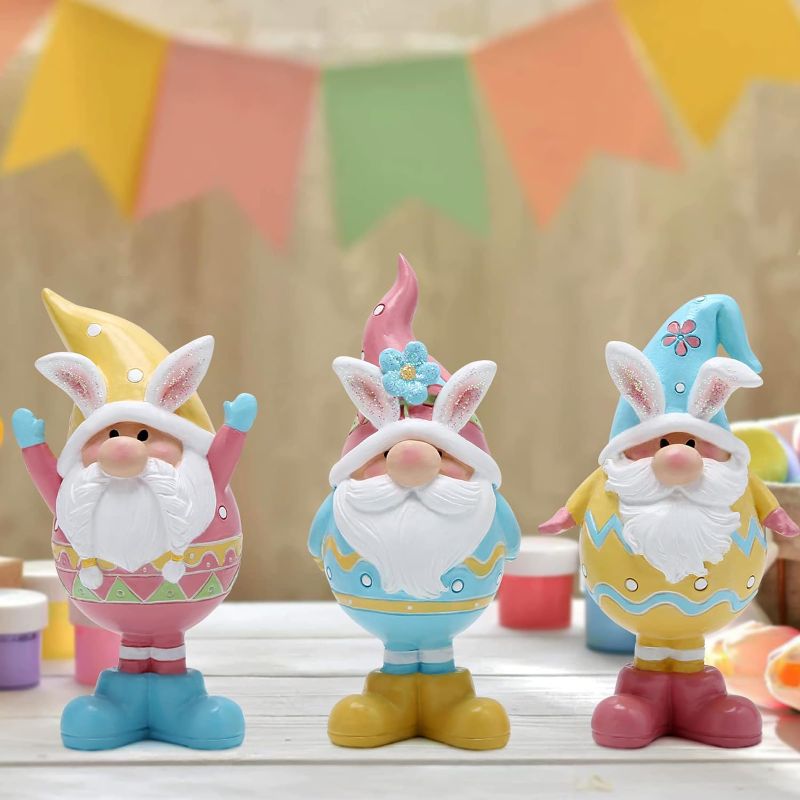 Photo 1 of (see images)Hodao Easter Bunny Gnomes Decorations for Home Multicolor Tall Rabbit Gnomes