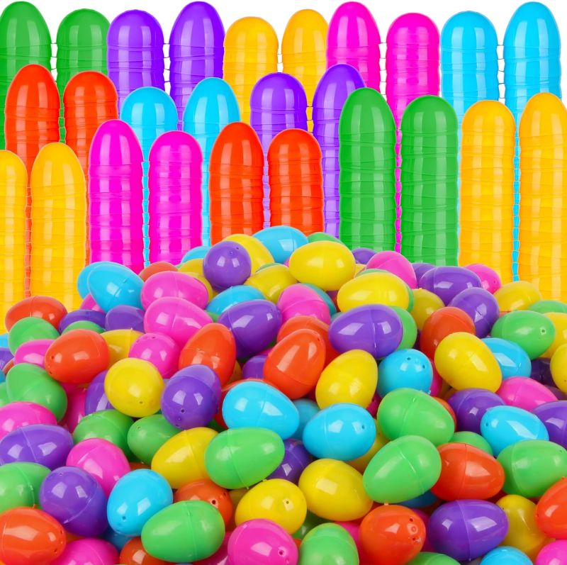 Photo 1 of GABOSS 300 Count Plastic Easter Eggs, 2.4“ Fillable Eggs for Hunt, Basket Stuffers Fillers, Theme Party Favor Decoration, Classroom Prize Supplies, Assorted Colors
