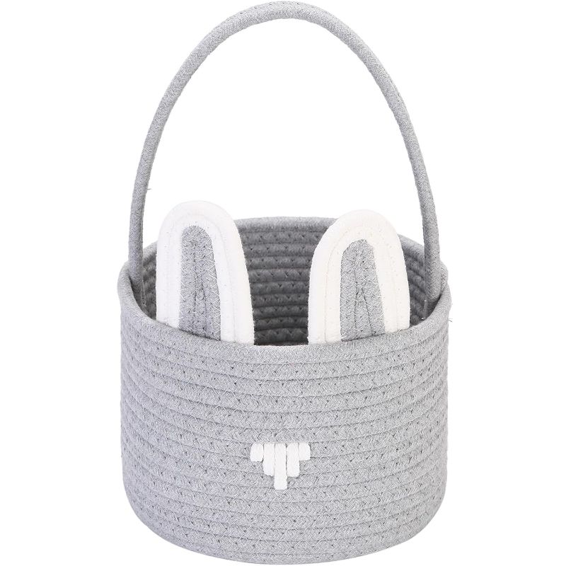 Photo 2 of 2 pack easter basket. woven grey and white