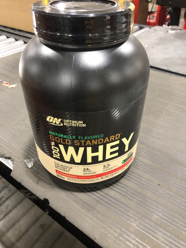 Photo 2 of Optimum Nutrition Gold Standard 100% Whey Protein Powder Naturally Flavored Strawberry 4.8 Lb 68 Servings
