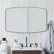 Photo 1 of ANDY STAR Oval Mirrors for Bathroom, 30x48’’ Black Oval Mirror for Bathroom, Oblong Mirror with Black Metal Frame Pill Shaped Mirror Wall Mounted Horizontal or Vertical Matte Black 30'' x 48''