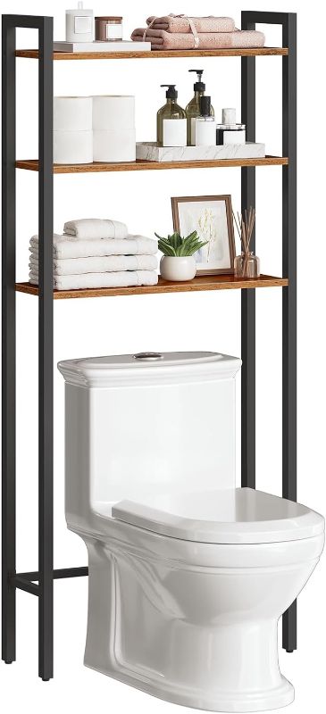 Photo 1 of HOOBRO Over The Toilet Storage, 3-Tier Industrial Bathroom Organizer, Bathroom Space Saver with Multi-Functional Shelves, Toilet Storage Rack, Easy to Assemble, Rustic Brown BF41TS01
