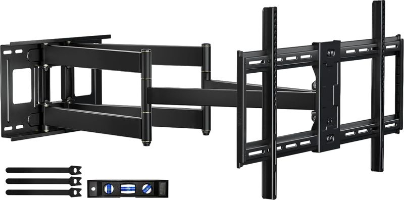 Photo 1 of HCMOUNTING Heavy Duty Long Dual Arm TV Wall Mount Holds up to 179 lbs, Swivel and Tilt TV Mount with 40.9" Extended Articulating Arms for Most 42-90 inch TVs, VESA 800x400mm, Fits 16''-18'' Wood Studs
