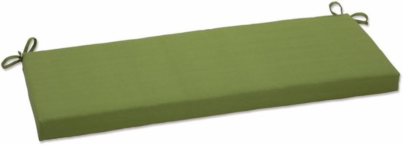Photo 1 of Pillow Perfect Forsyth Solid Indoor/Outdoor Wicker Patio Bench/Swing Cushion, Weather and Fade Resistant, 18" x 45", Green
