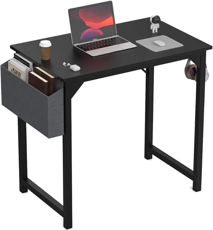 Photo 1 of DUMOS 32 Inch Office Small Computer Desk Modern Simple Style Writing Study Work Table for Home Bedroom - Black
