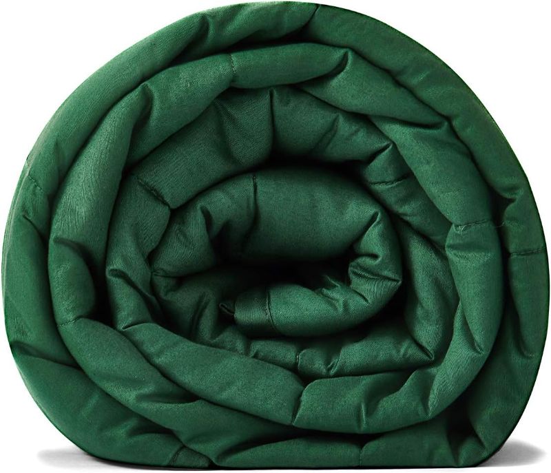 Photo 1 of RelaxBlanket Weighted Blanket | 60''x80'',25lbs | for Individual Between 240-280 lbs | Premium Cotton Material with Glass Beads | Dark Green
