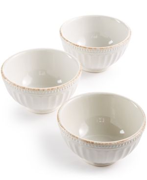 Photo 1 of 858037 French Perle Groove Dinnerware Mini White Bowl- Set of 3
