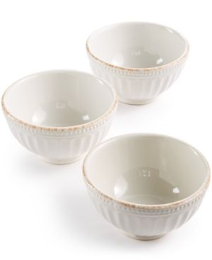 Photo 1 of  French Perle Groove Dinnerware Mini White Bowl- Set of 3
