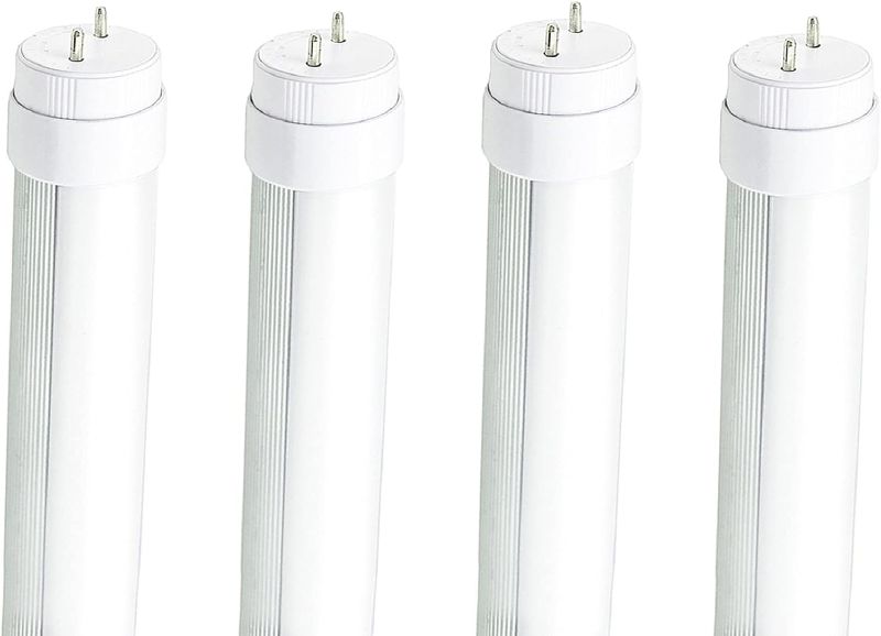 Photo 1 of WYZM F15T8 LED Tube Light 4-Pack, T8 LED Replacement Tube Light, Rotatable End Caps, 5500K Daylight White, Frosted Cover(120V 4-Pack 5500K)
