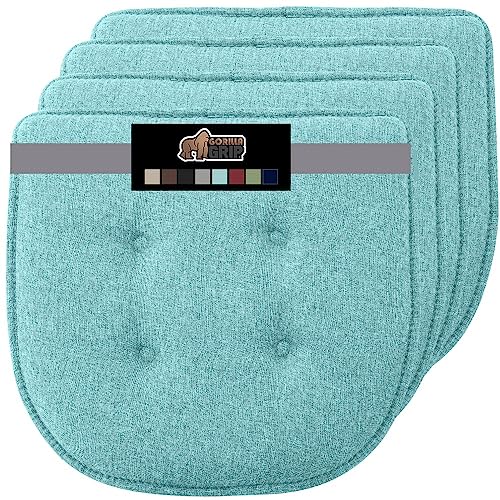 Photo 1 of Gorilla Grip Tufted Memory Foam Chair Cushions, Set of 4 Comfortable Pads for Dining Room, Slip Resistant Backing, Washable Kitchen Table, Office Chai
