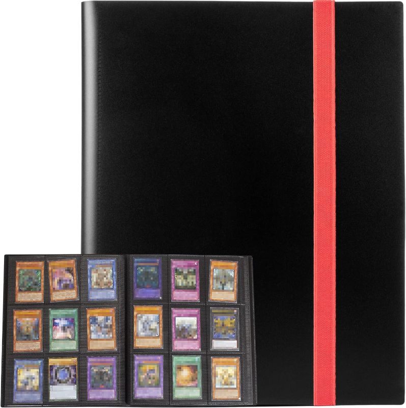 Photo 1 of GEAoffice Card Binder, 9 Pockets Trading Card Album Folder, 360 Side Loading Pocket Binder for Yugioh, MTG and Other TCG, ATCs, Black
