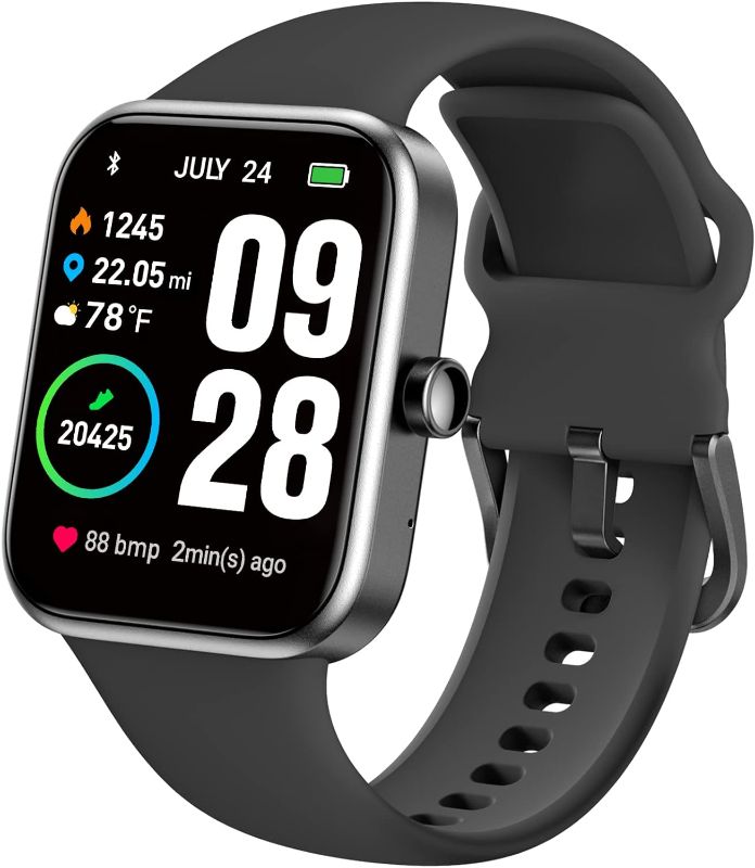 Photo 1 of TOZO S2 44mm Smart Watch Alexa Built-in Fitness Tracker with Heart Rate and Blood Oxygen Monitor,Sleep Monitor 5ATM Waterproof HD Touchscreen for Men Women Compatible with iPhone&Android Black 