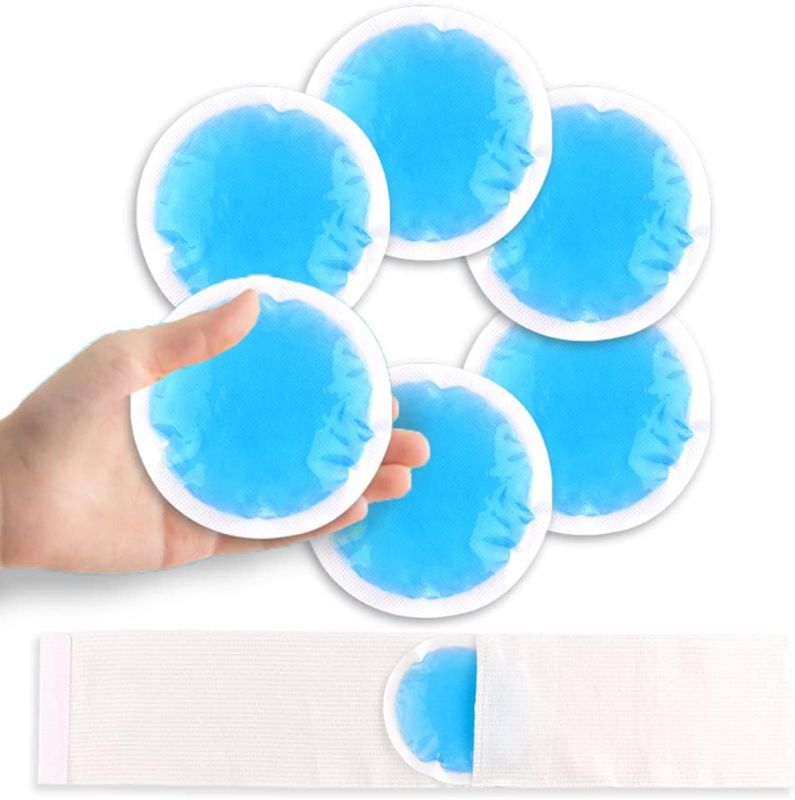 Photo 1 of NEWGO Small Ice Packs for Injuries, 6 Pack Round Ice Packs for Face, Hot and Cold Gel Ice Pack Circular Cold Compress with Cloth Backing & Sleeve for Pain Relief, Toothaches, Breast Surgery 