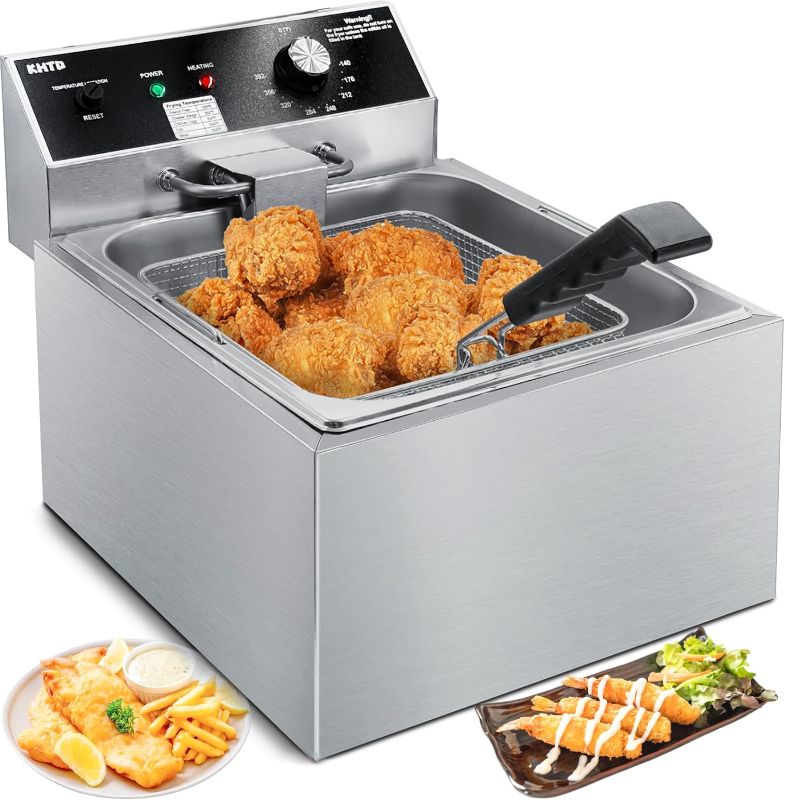 Photo 1 of Commercial Deep Fryer, 11.6QT/11L Extra Large Electric Stainless Steel Countertop Oil Fryer with Baskets, with Temperature Control for Restaurant and Home Use
