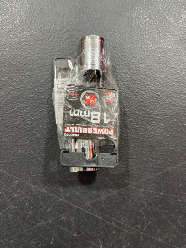 Photo 1 of 2 PACK- Powerbuilt- 3/8in Drive 6 Pt. Metric Socket 18mm - 940033