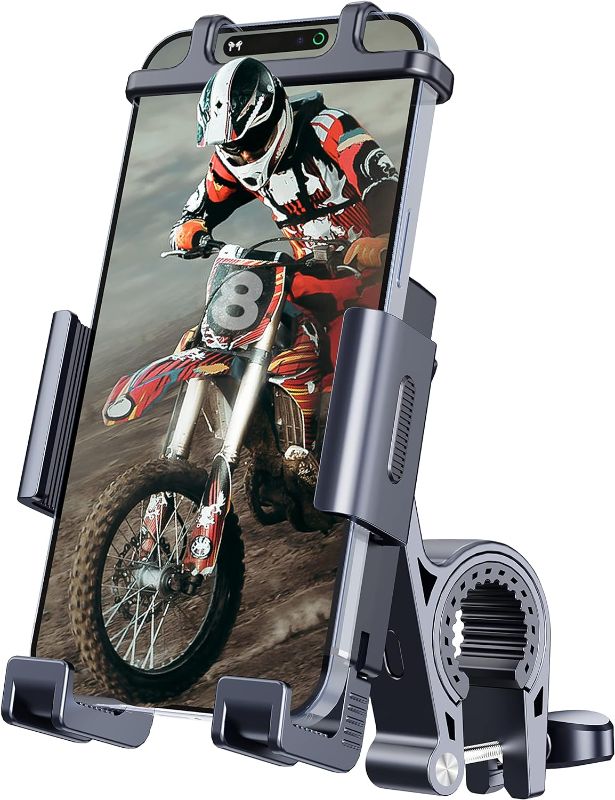Photo 1 of ZUSLAB Motorcycle Phone Mount, Bike Phone Holder for Bicycle, Adjustable Handlebar Motorcycle Phone Clamp Compatible with iPhone, Samsung and More 4.7" - 6.8" Cell Phone - 3s Quickly Install 