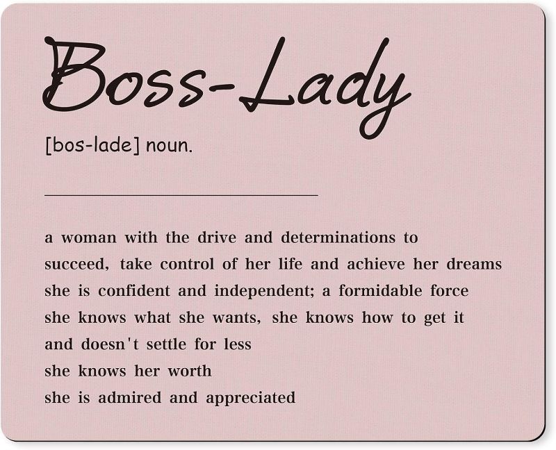 Photo 1 of PUHEI Mouse Pad,Boss Lady Gifts for Women,Boss Lady Mouse Pad,Mouse Pads for Desk,Pink Mouse Pad,Office Desk Accessories,Mouse Pads for Wireless Mouse Laptop,9.5x7.9 Inch