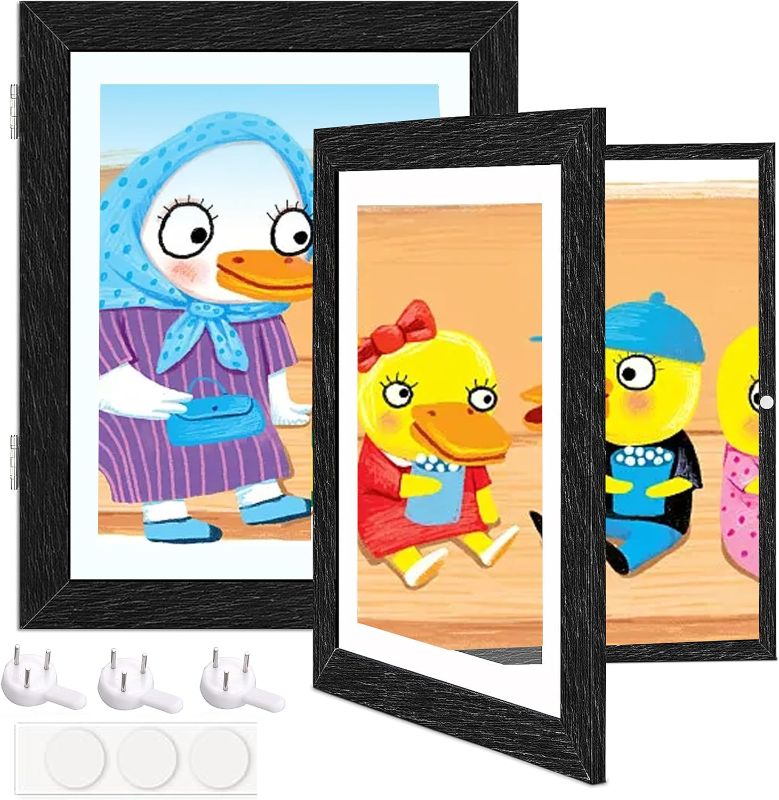 Photo 1 of [9X12] Kids Art Frames,2Packs Front Opening Kids Artwork Frames Changeable,Holds 150Pcs,Storage Frame With Rows Display Children's Artwork,Drawing,3D Picture,Photo,School Picture For Wall,Kids