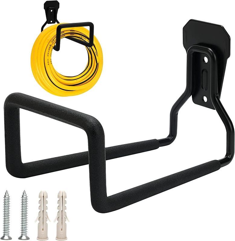 Photo 1 of KENNEDICH Metal Garden Hose Holder, Heavy Duty Garden Hose Hook, Wall Mounted Water Hose Hanger for Outside Yard - Holds Up to 77Lb and Suitable for 25Ft/50Ft/100Ft/150Ft Garden Hose