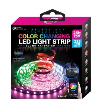 Photo 1 of Lifestyle Advanced 25' Wireless App Controlled Color LED Light Strip with Sound Activation
