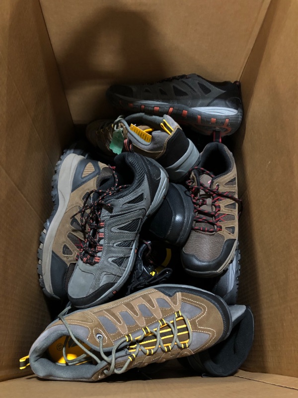 Photo 2 of Box Lot of Miscellaneous hiking boots and sneakers (Various Sizes and Styles)