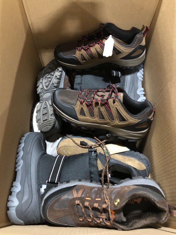 Photo 2 of Box Lot of Miscellaneous hiking boots and sneakers (Various Sizes and Styles)