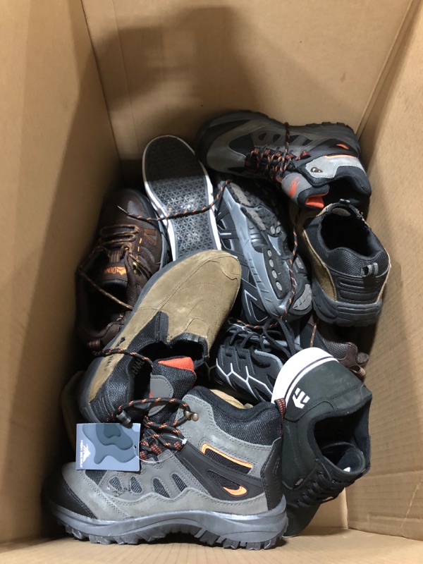 Photo 2 of Box Lot of Miscellaneous hiking boots and sneakers (Various Sizes and Styles)