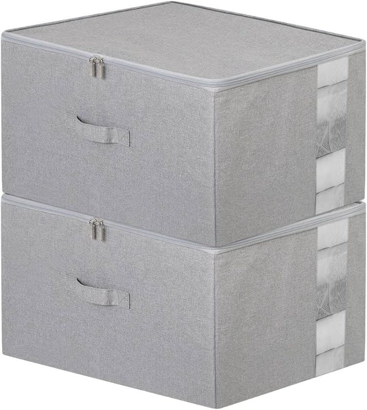 Photo 1 of 2 pack grey collapsiable storage with zipper