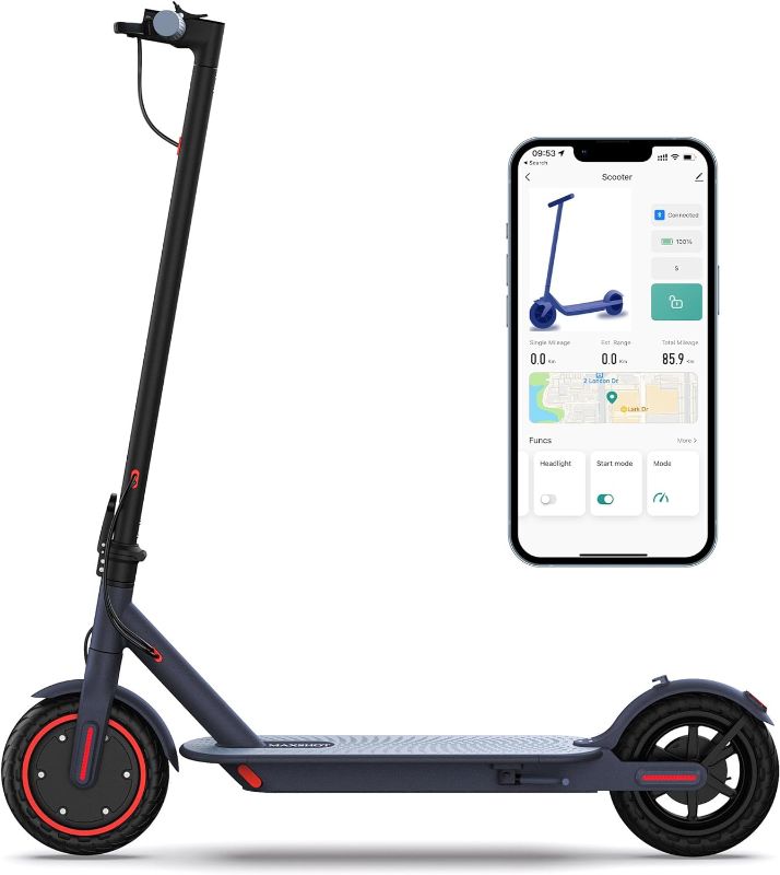 Photo 1 of **MISSING ACCESSORIES, FOR PARTS ONLY, FINAL SALE** MAXSHOT V1 Electric Scooter - 350W Motor, Max 21 Miles Long Range, 19Mph Top Speed, 8.5" Tires, Portable Folding Commuting Electric Scooter Adults with Dual Braking System and App Control
