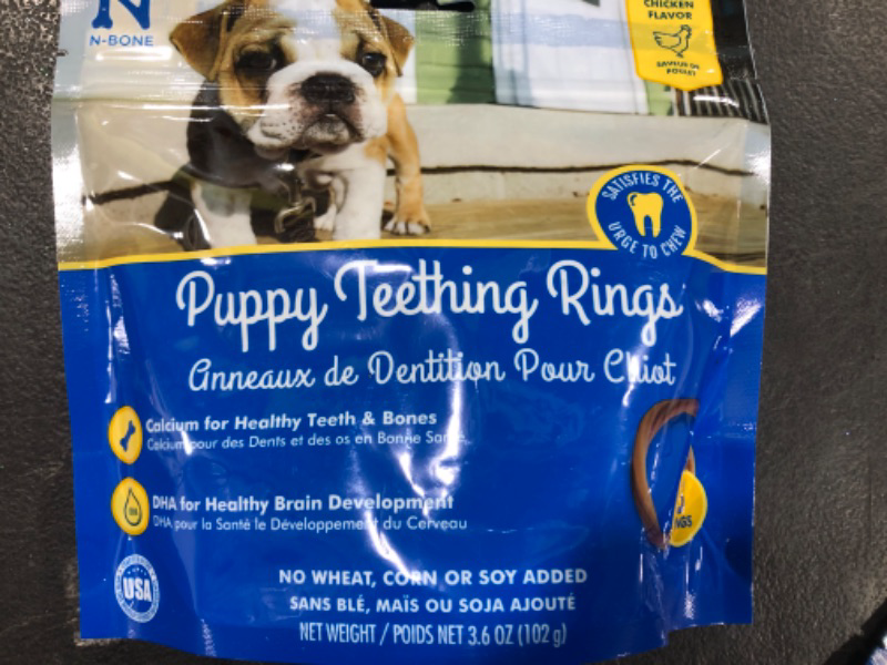 Photo 2 of  N-Bone 3-Rings Puppy Teething Ring, Chicken Flavor 3 Count (Pack of 1) - BBD 05-APR-25
