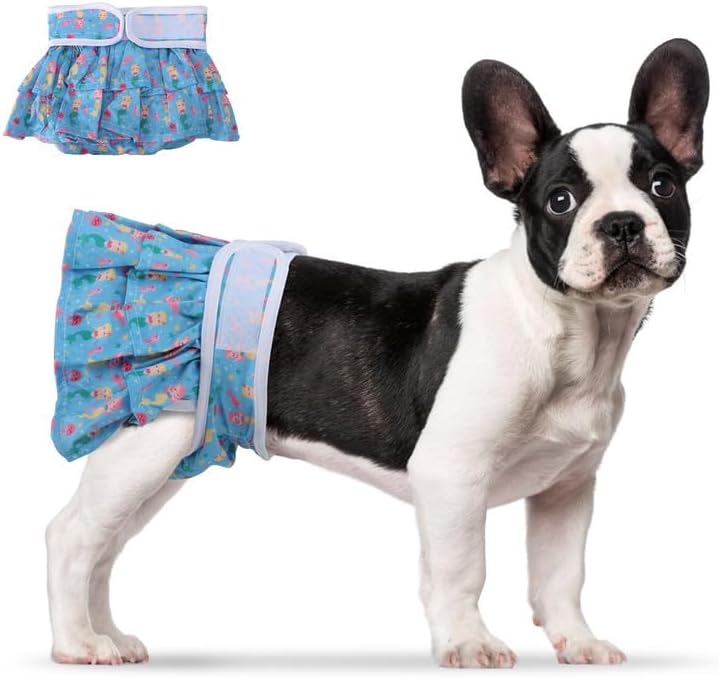 Photo 1 of 1 Pack Washable Reusable Female Dog Diapers Dress,Fruit Series Highly Absorbent Dog Diapers for Dogs in Heat, Incontinence, or Excitable Urination (Mermaids XS)
